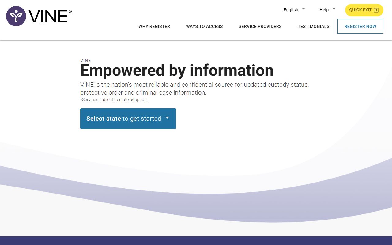 Murray County inmate custody notifications through the VINELink jail tool