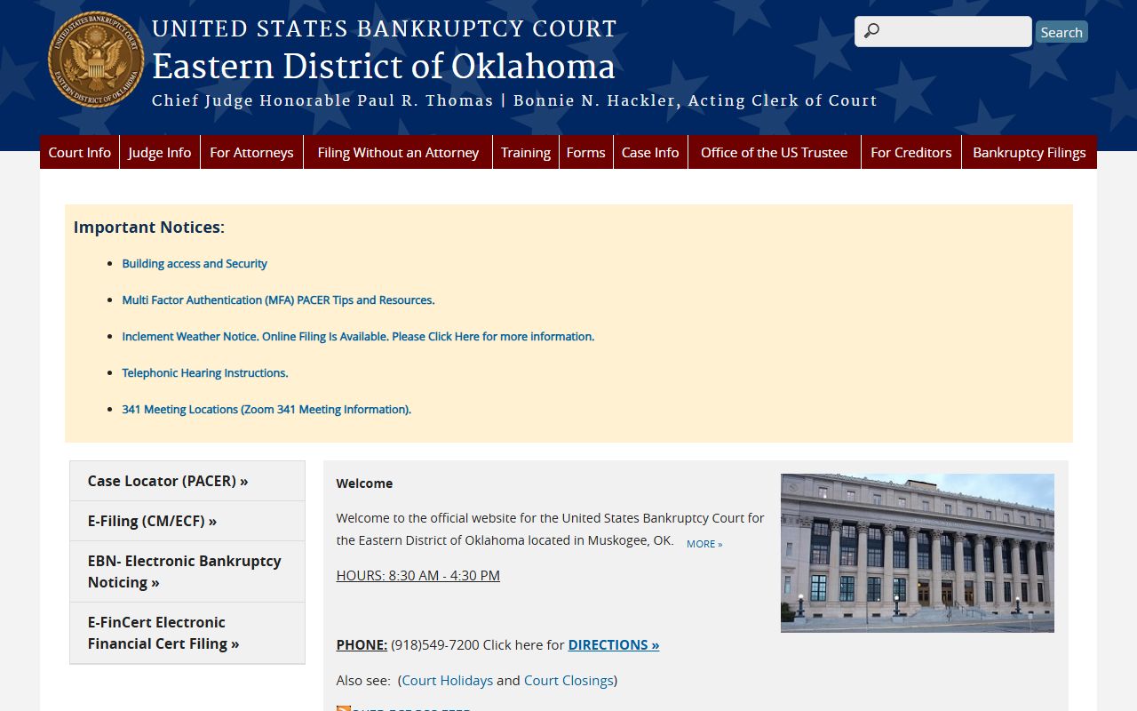Murray County probate and the U.S. Bankruptcy Court for the Eastern District of Oklahoma