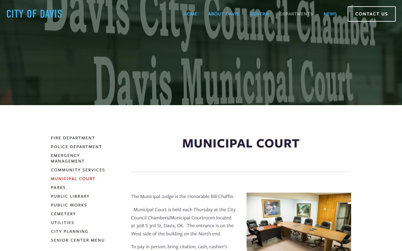 Davis Municipal Court process for Murray County traffic tickets