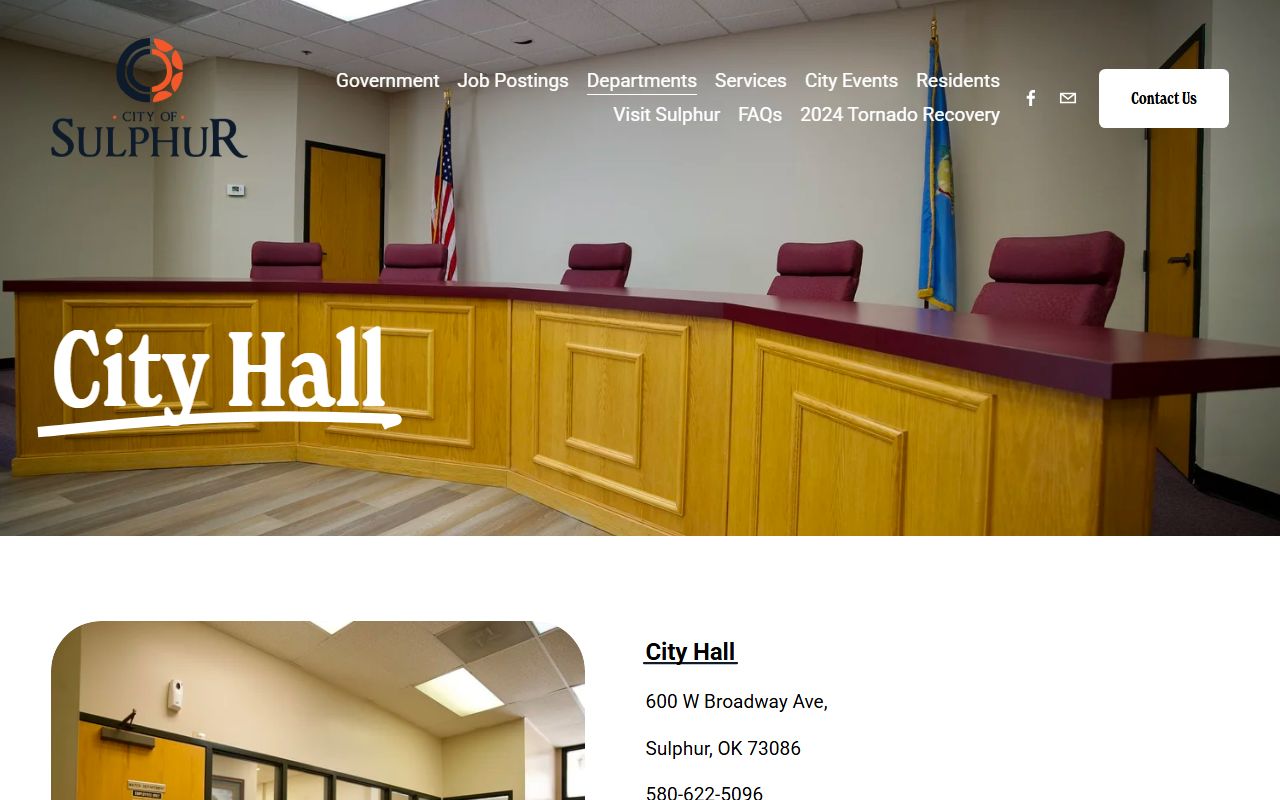 Sulphur City Hall where Murray County traffic fines are paid