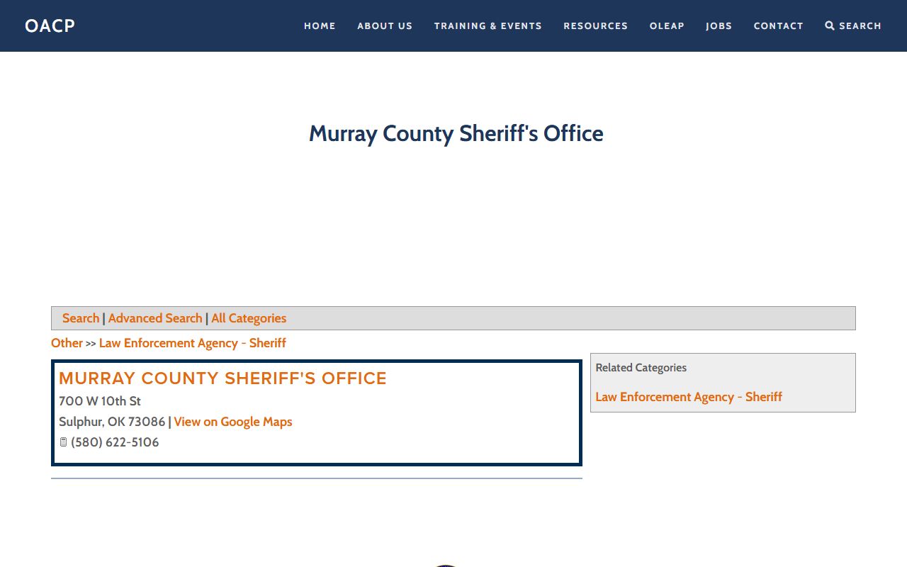 Murray County warrant contact details from the sheriff listing